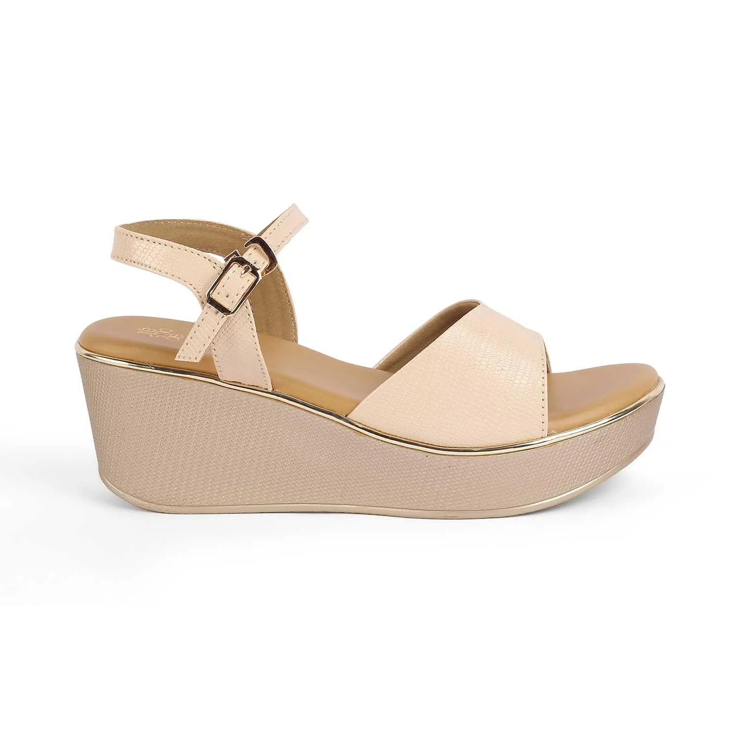 Tresmode Lannes Beige Women's Dress Wedge Sandals