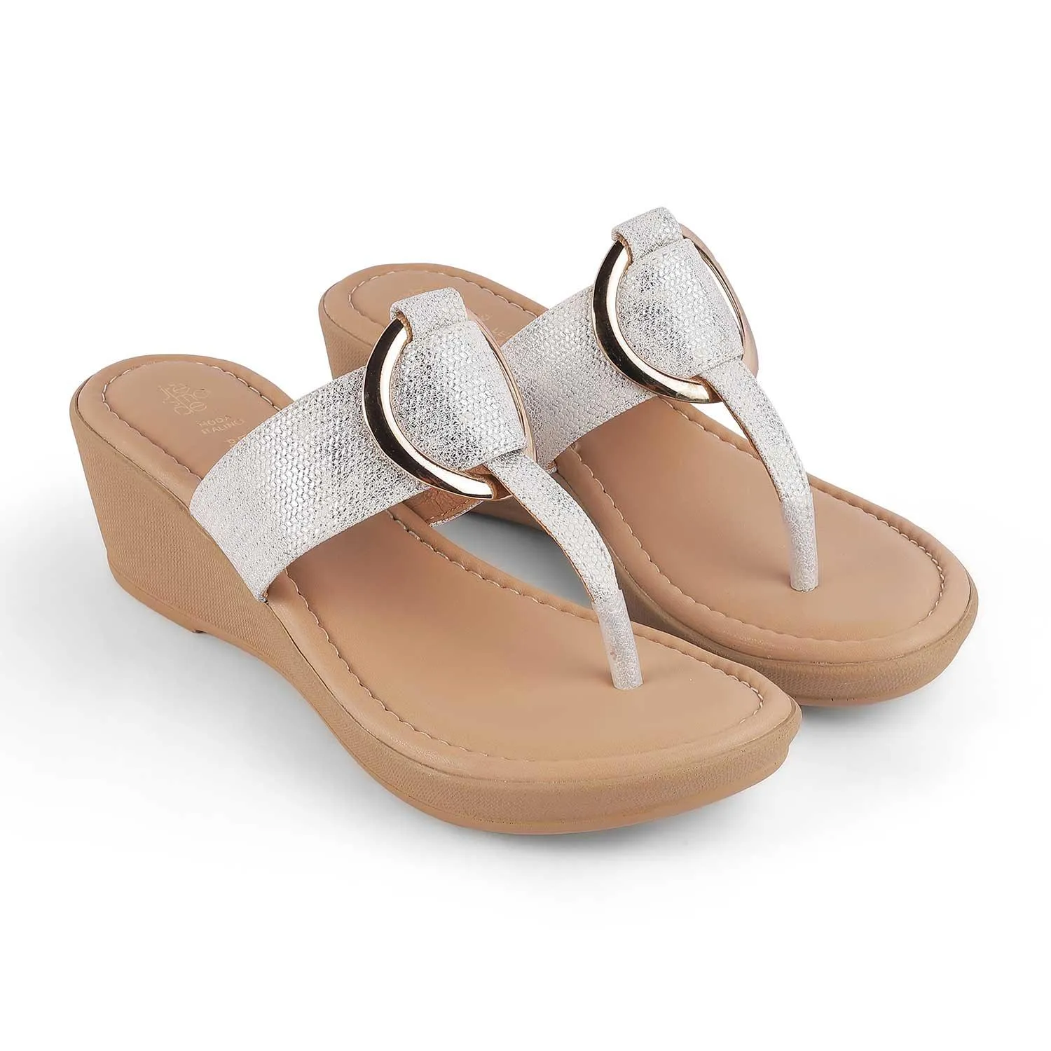 Tresmode Ming White Women's Dress Wedge Sandals