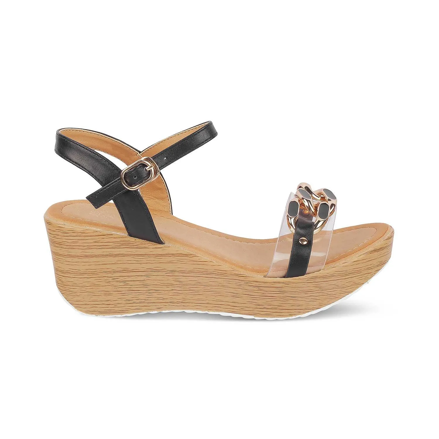 Tresmode Trwedge Black Women's Dress Wedge Sandals