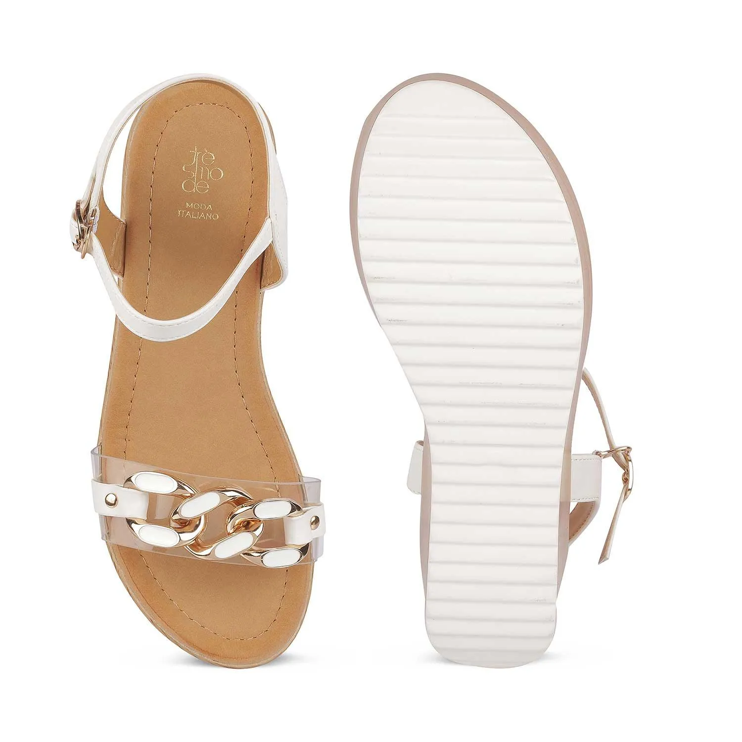 Tresmode Trwedge White Women's Dress Wedge Sandals