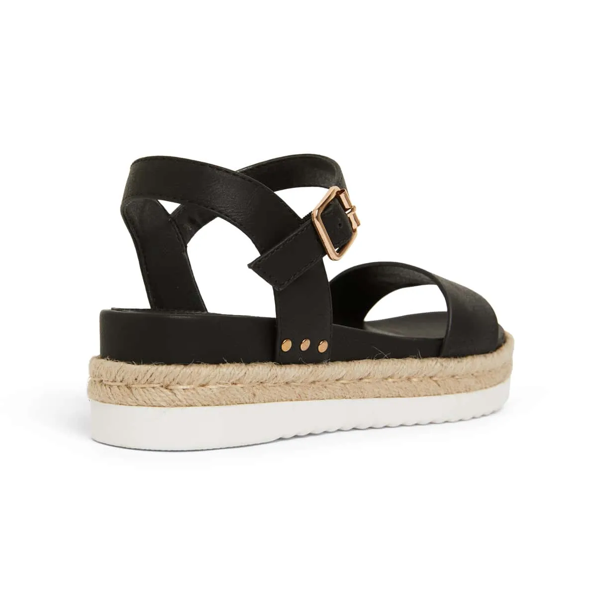 Wander Espadrille in Black Smooth