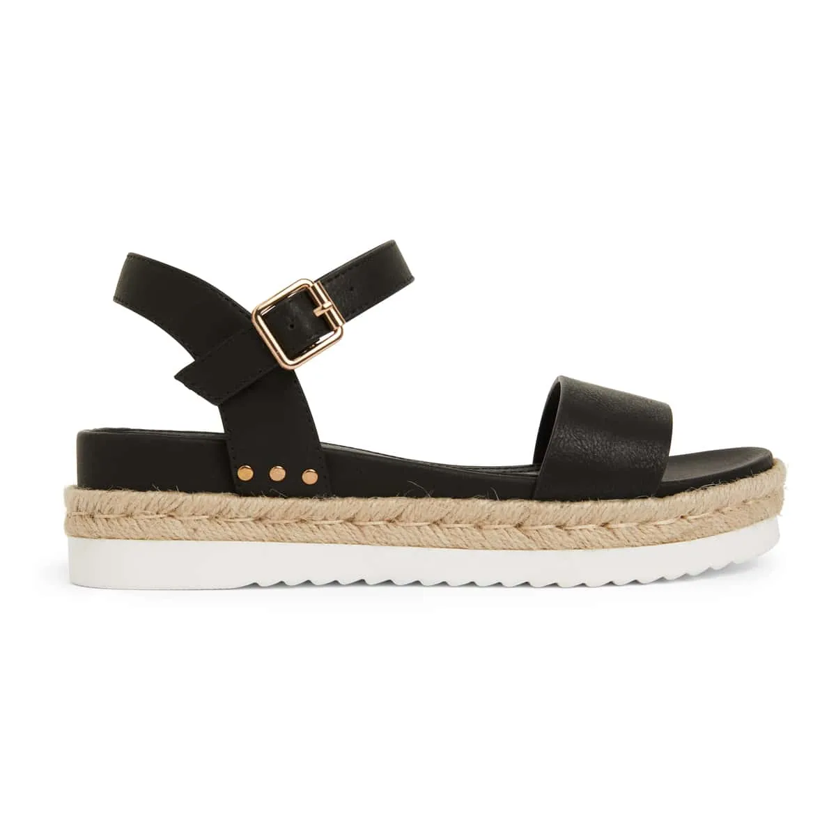 Wander Espadrille in Black Smooth