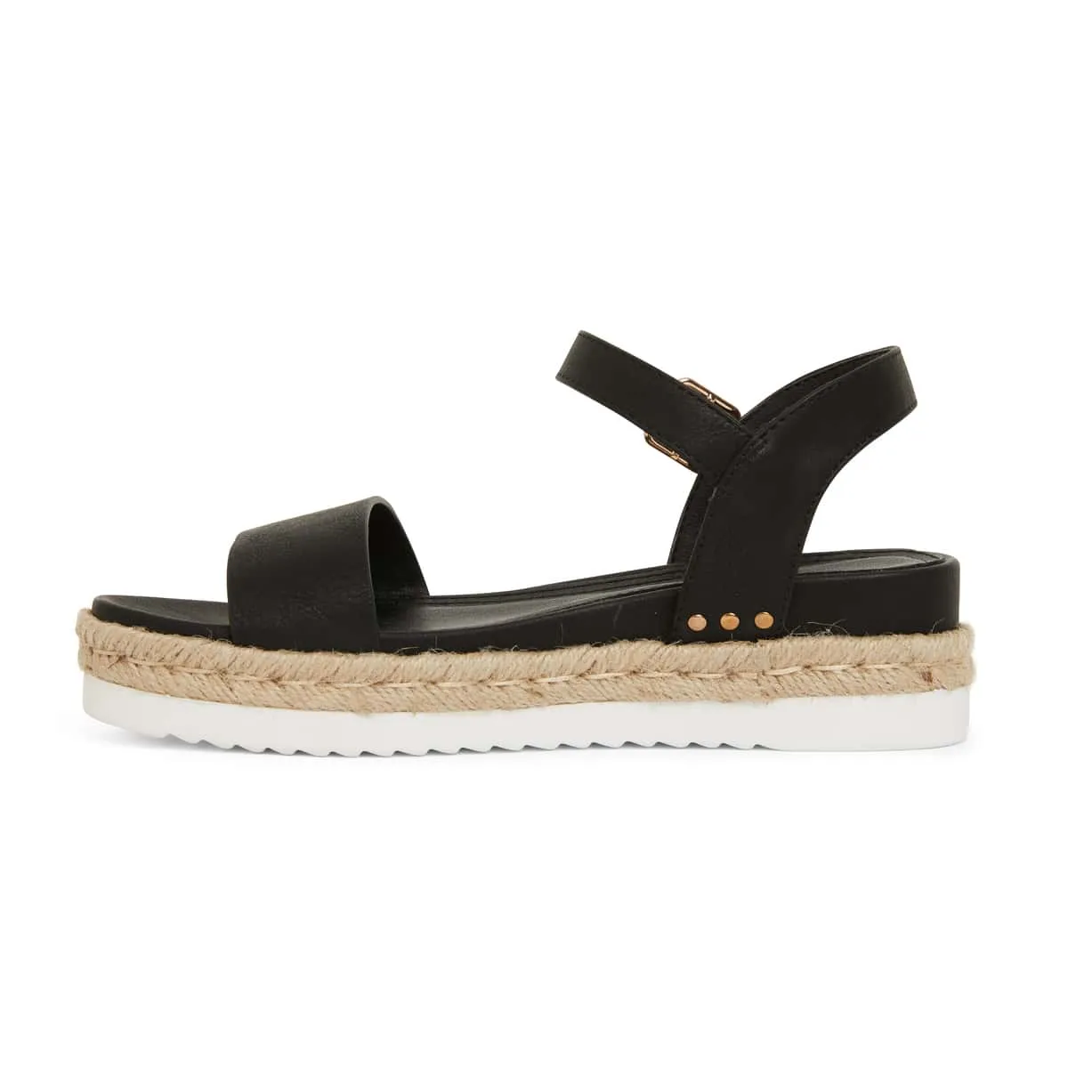 Wander Espadrille in Black Smooth