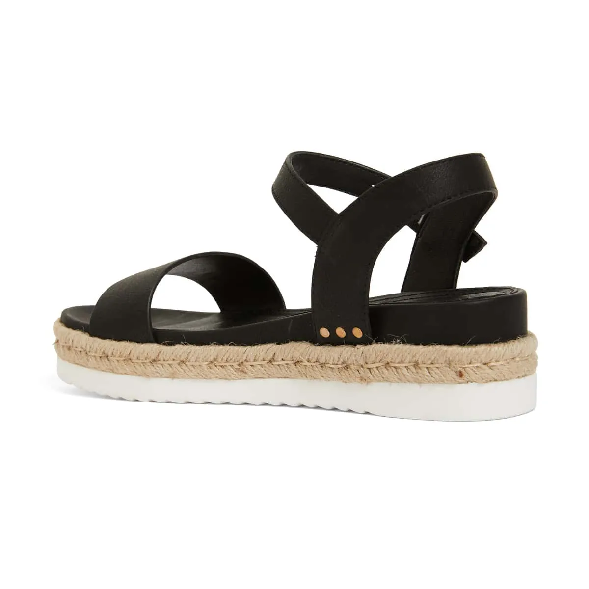 Wander Espadrille in Black Smooth