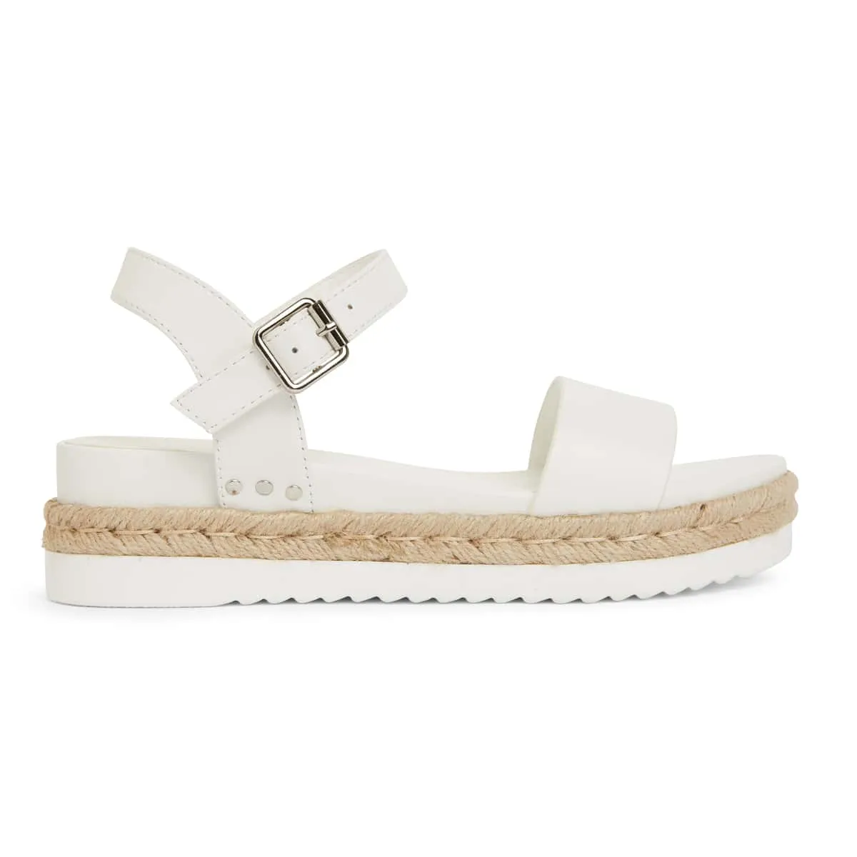 Wander Espadrille in White Smooth