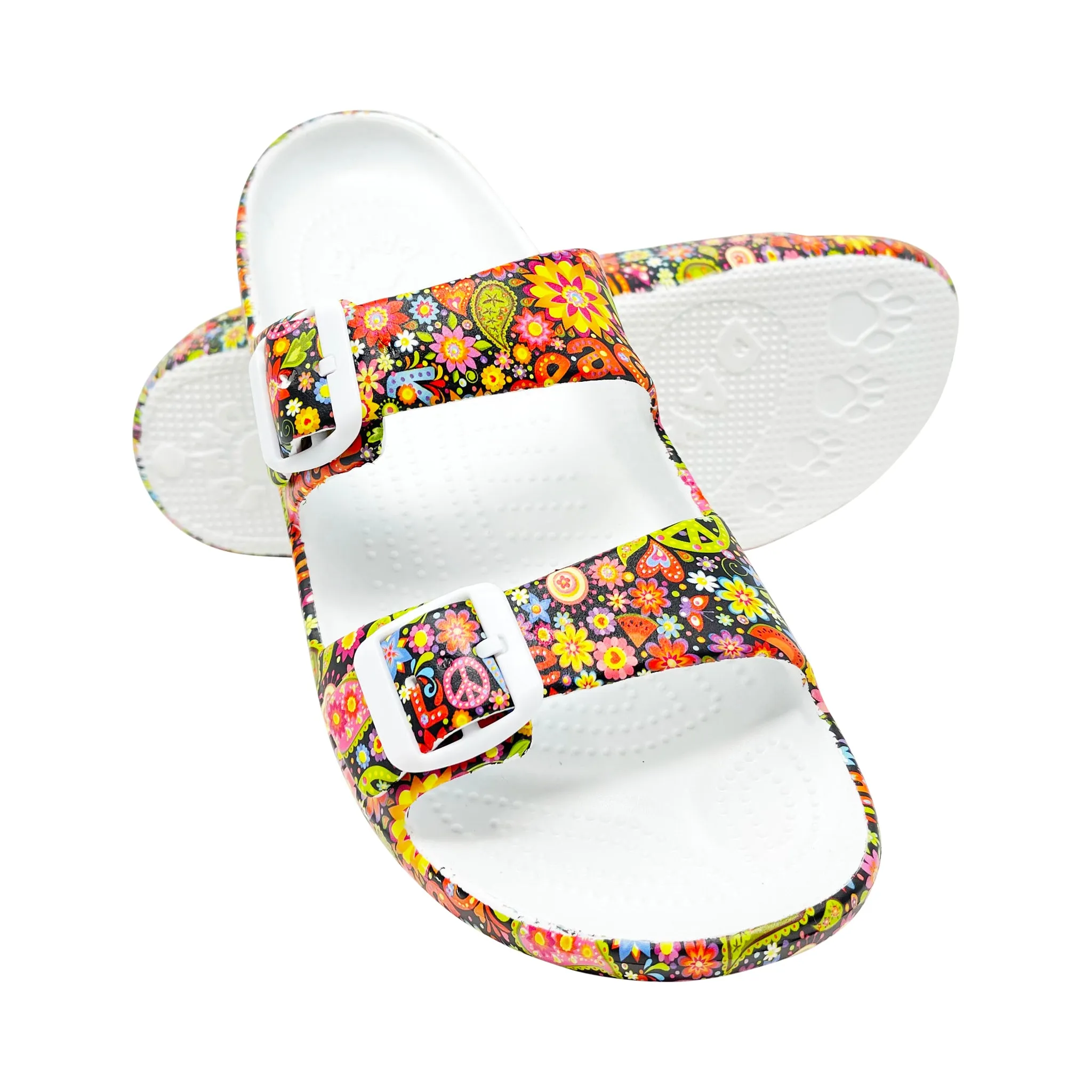 Women's PAW Print Adjustable 2-Strap Sandals