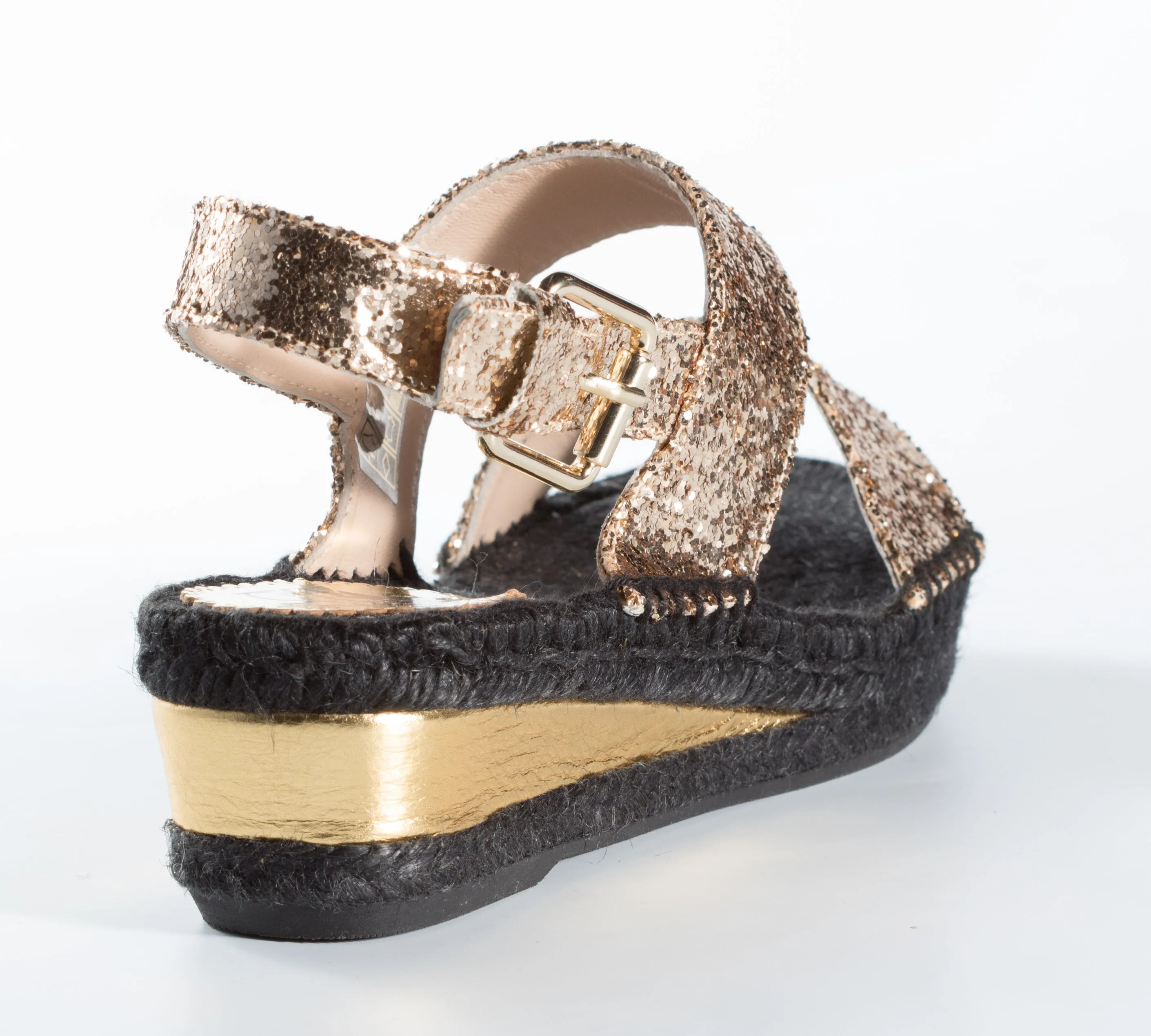 Women´s Sandals Espadrilles Aurora - Eco friendly Gold fabric