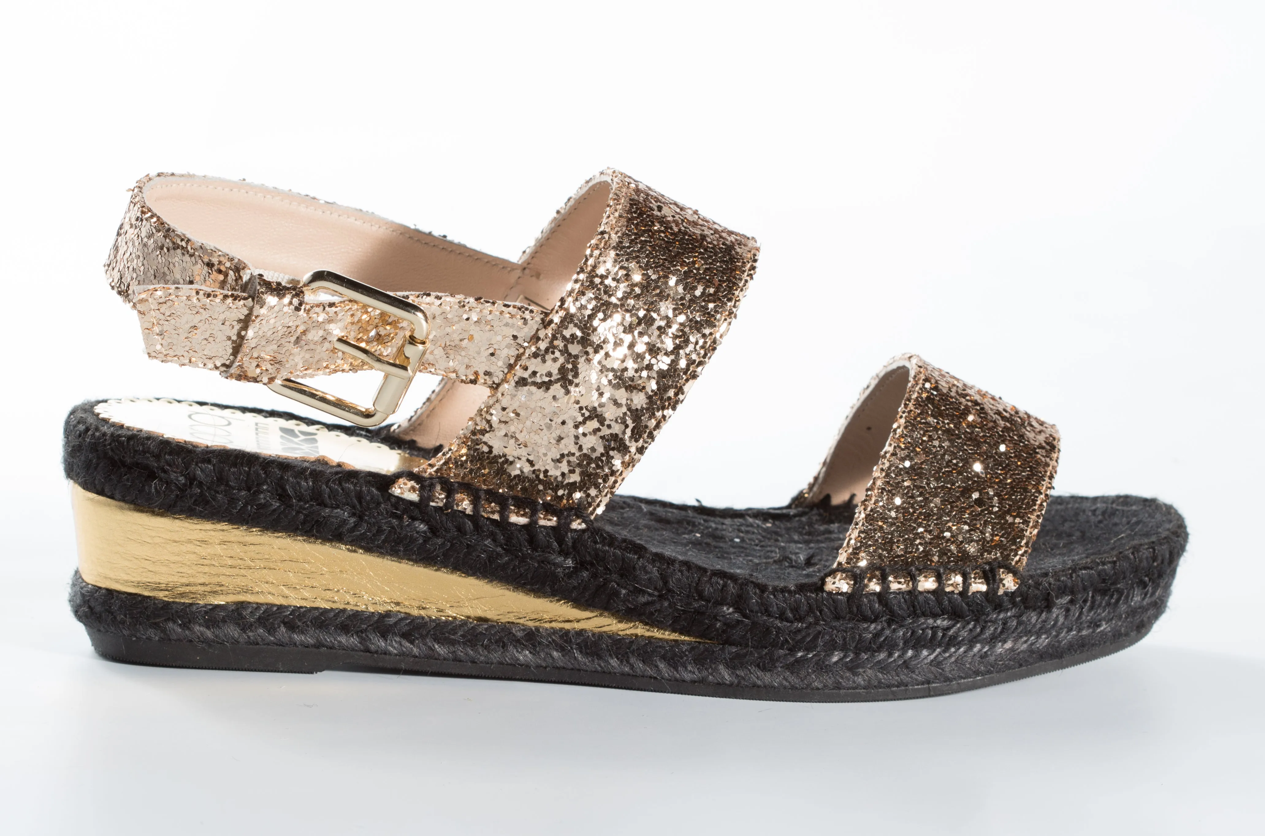 Women´s Sandals Espadrilles Aurora - Eco friendly Gold fabric