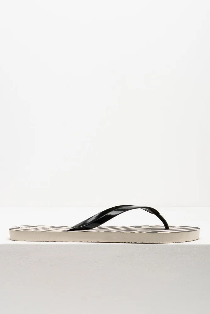 Zebra Flip Flop Black & White